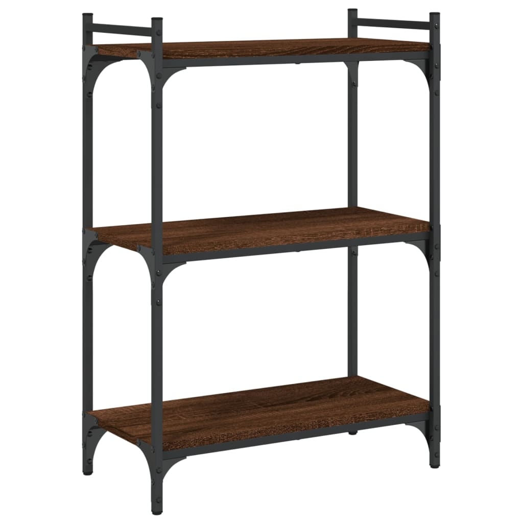 vidaXL Bokhylla 3 hyllplan brun ek 60x30x86 cm konstruerat trä