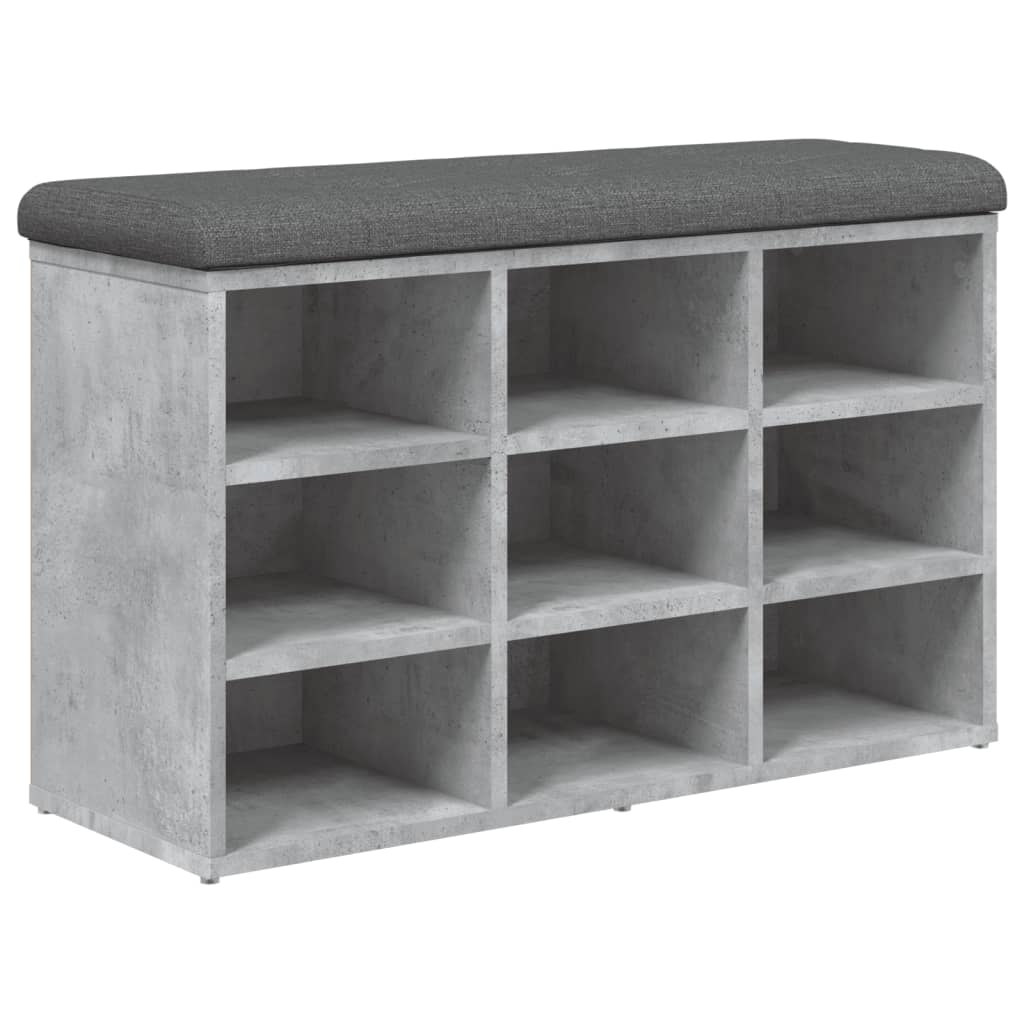 vidaXL Skobänk betonggrå 82x32x50 cm konstruerat trä