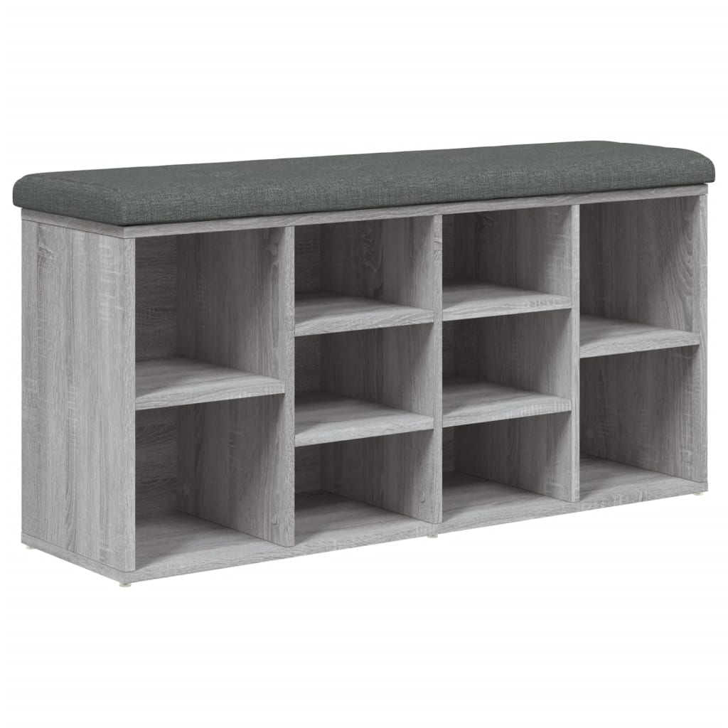vidaXL Skobänk grå sonoma 102x32x50 cm konstruerat trä