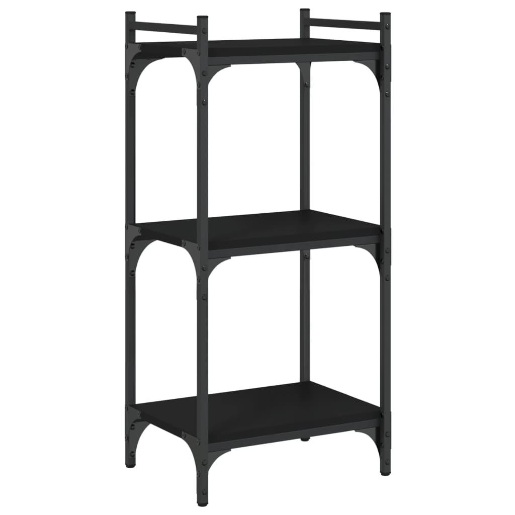 vidaXL Bokhylla 3 hyllplan svart 40x30x86 cm konstruerat trä