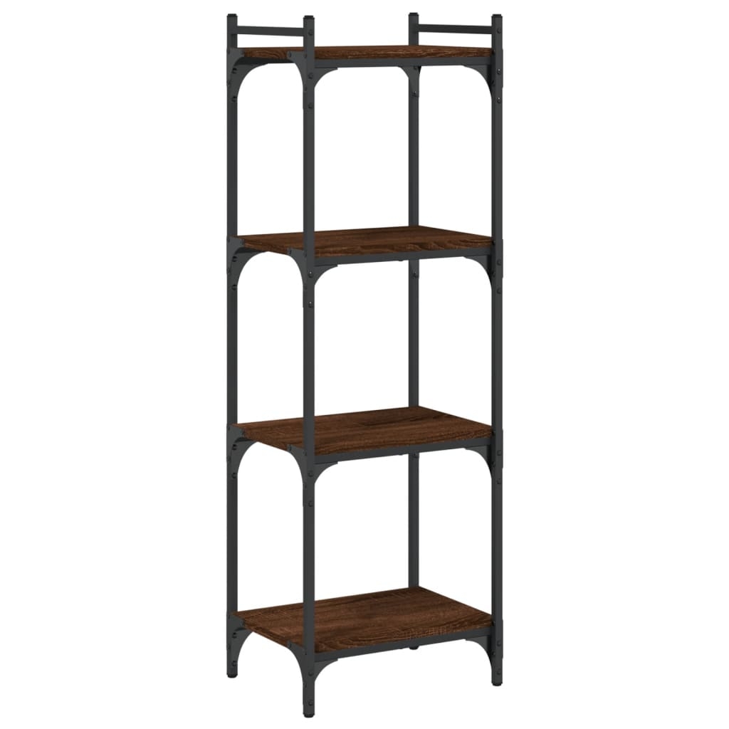 vidaXL Bokhylla 4 hyllplan brun ek 40x30x120 cm konstruerat trä