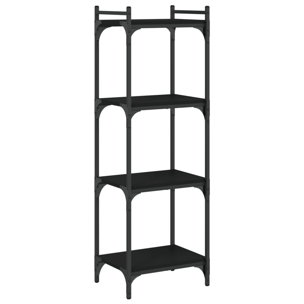 vidaXL Bokhylla 4 hyllplan svart 40x30x120 cm konstruerat trä