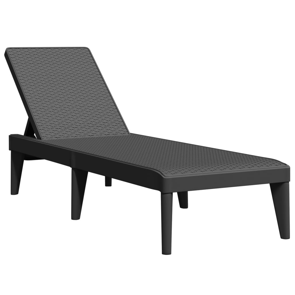 vidaXL Solsäng antracit 186x60x29 cm PP