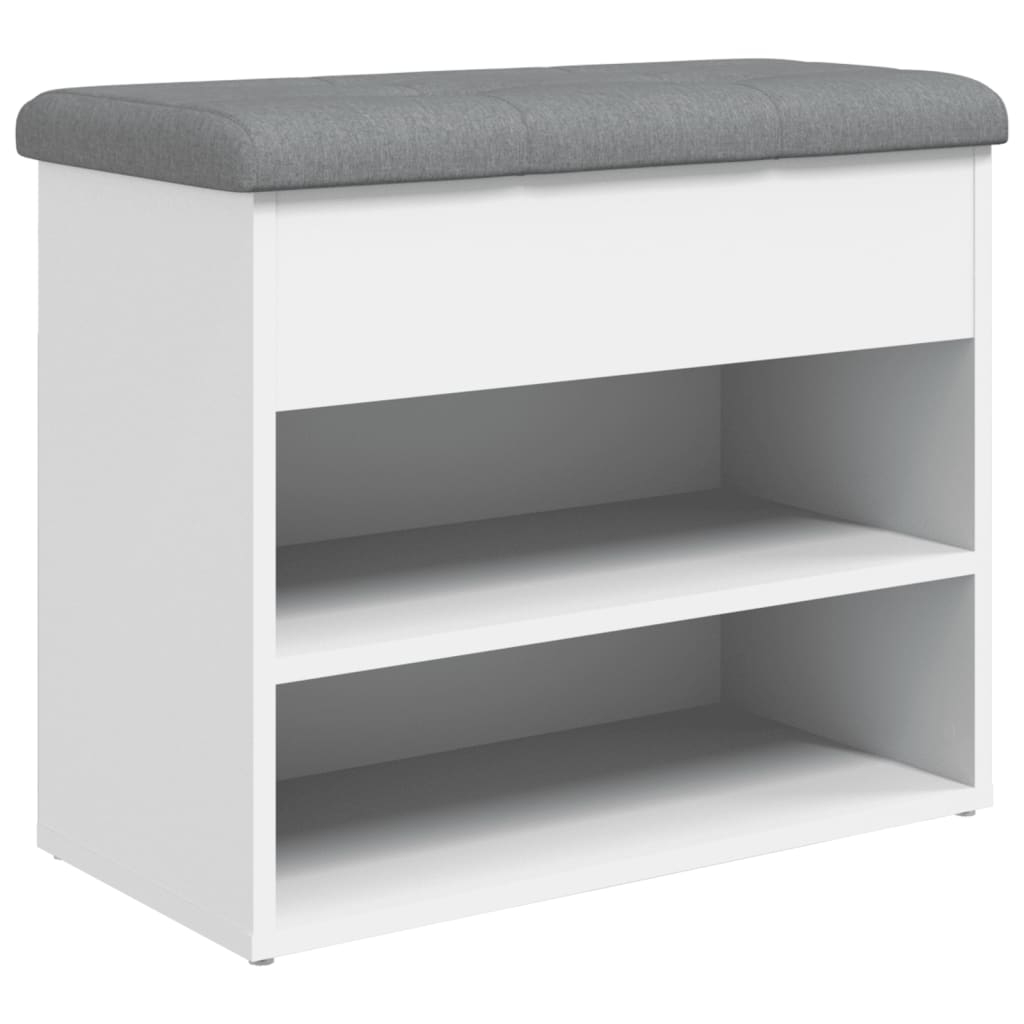 vidaXL skobænk 62x32x50 cm konstrueret træ hvid