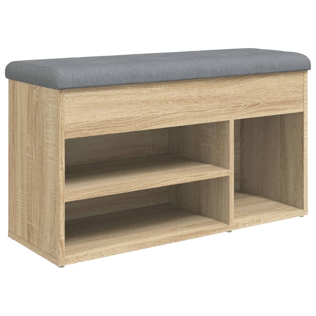 vidaXL Skobänk sonoma-ek 82x32x45,5 cm konstruerat trä
