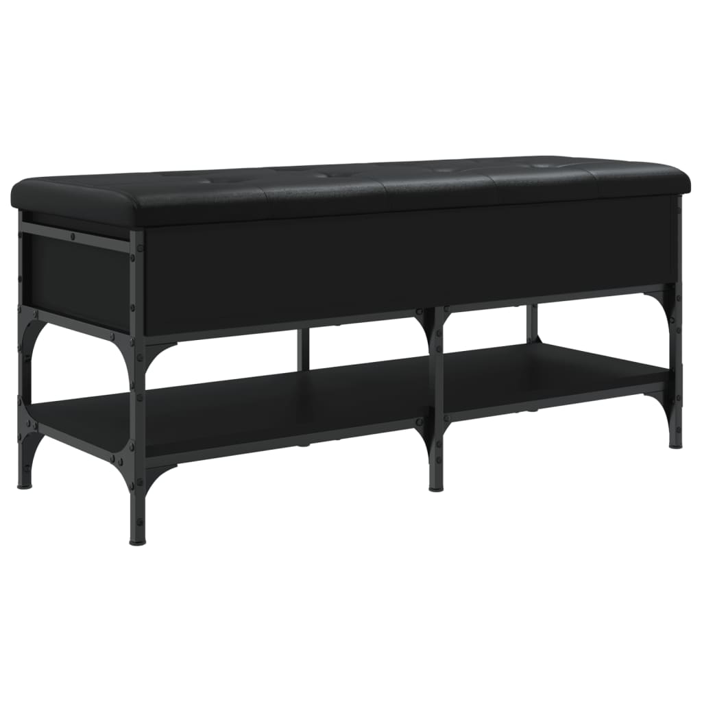 vidaXL Skobänk svart 102x42x45 cm konstruerat trä