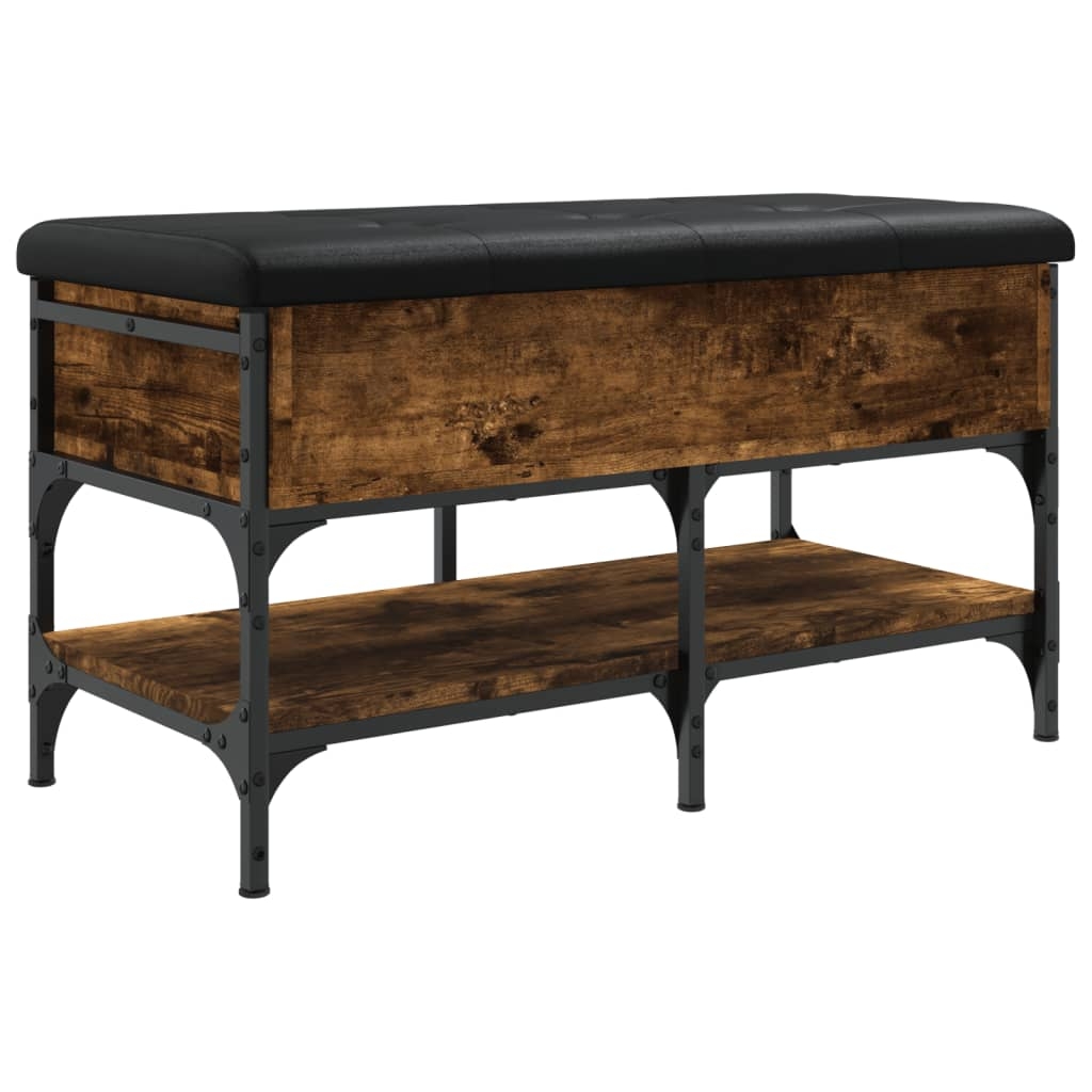 vidaXL Skobänk rökfärgad ek 82x42x45 cm konstruerat trä