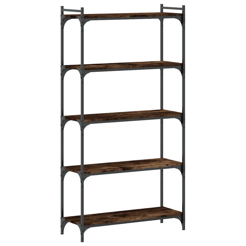vidaXL Bokhylla 5 hyllplan rökfärgad ek 80x30x154 cm konstruerat trä