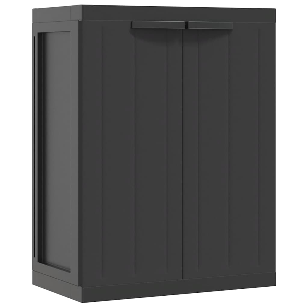vidaXL Förvaringsskåp för trädgården svart 65x37x85 cm PP