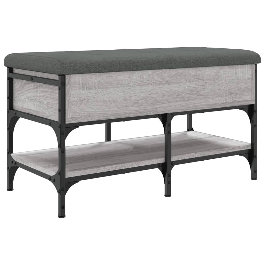 vidaXL Skobänk grå sonoma 82x42x45 cm konstruerat trä