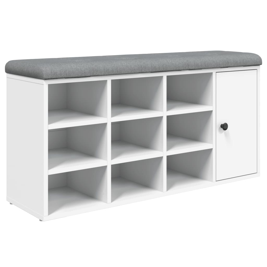 vidaXL Skobänk vit 102x32x50 cm konstruerat trä