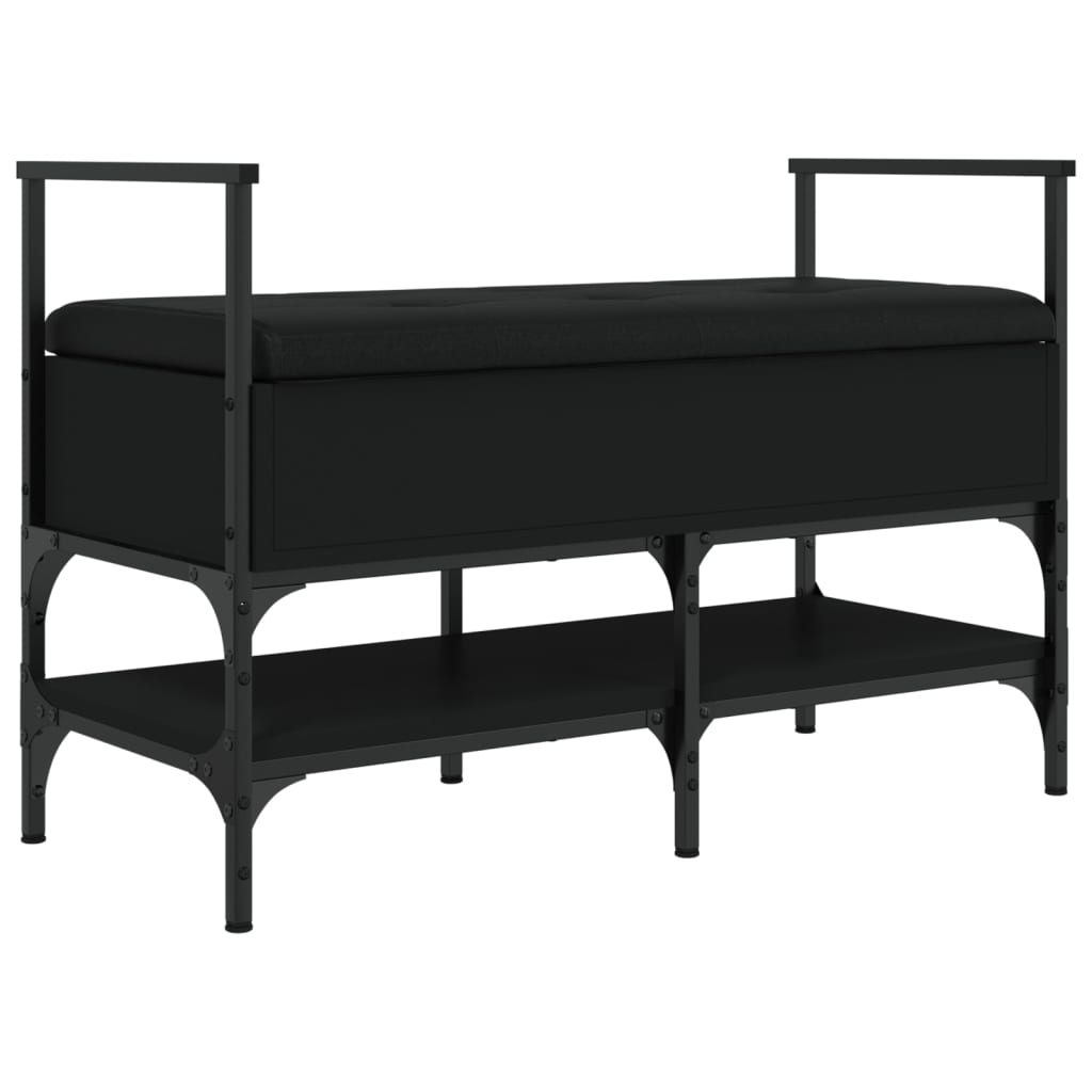 vidaXL Skobänk svart 85,5x42x57,5 cm konstruerat trä