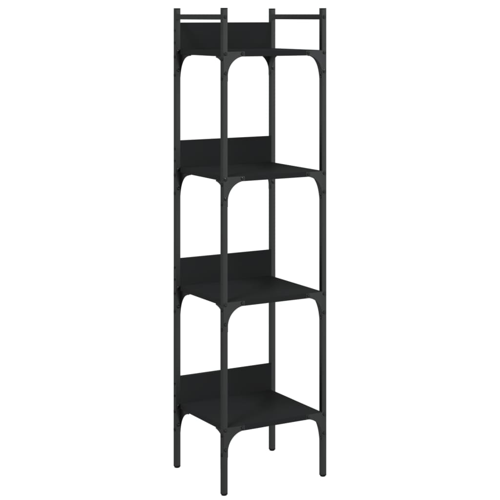 vidaXL Bokhylla 4 hyllplan svart 35x30x138,5 cm konstruerat trä