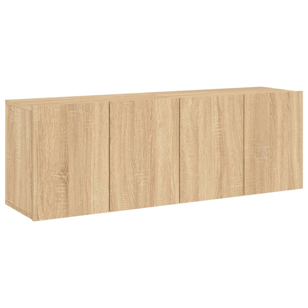 vidaXL Väggmonterad tv-bänk 2 st sonoma-ek 60x30x41 cm