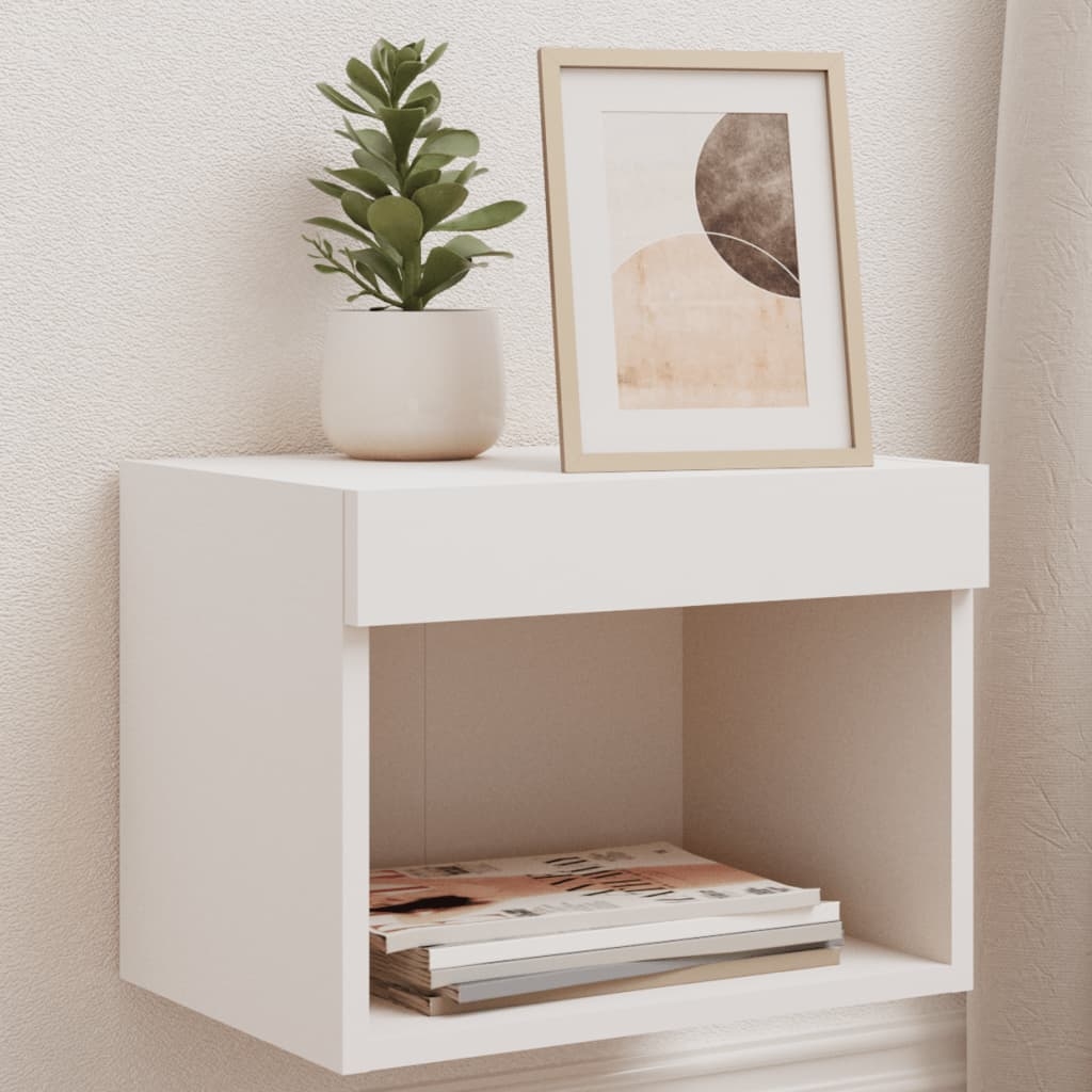 vidaXL Väggmonterade sängbord LED-lampor 2 st