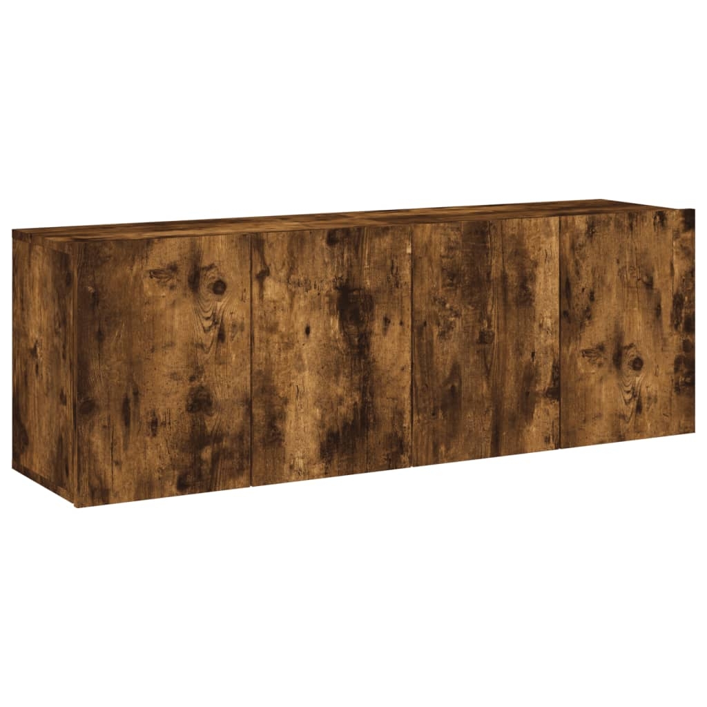vidaXL Väggmonterad tv-bänk 2 st rökfärgad ek 60x30x41 cm