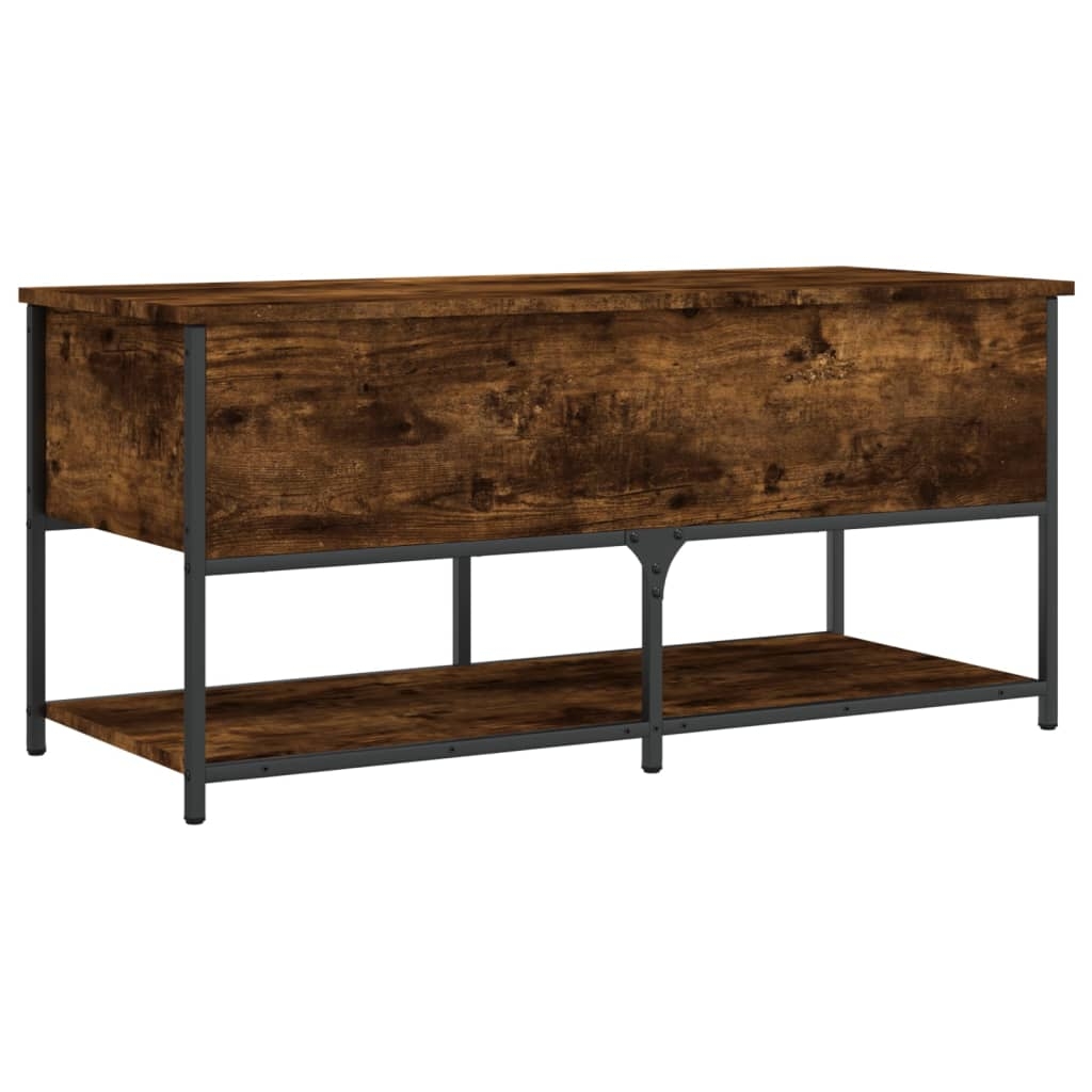 vidaXL Förvaringsbänk rökfärgad ek 100x42,5x47 cm konstruerat trä