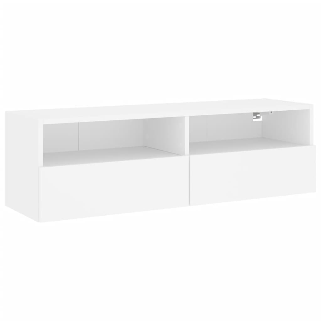 vidaXL Vegghengt TV-benk hvit 100x30x30 cm konstruert tre