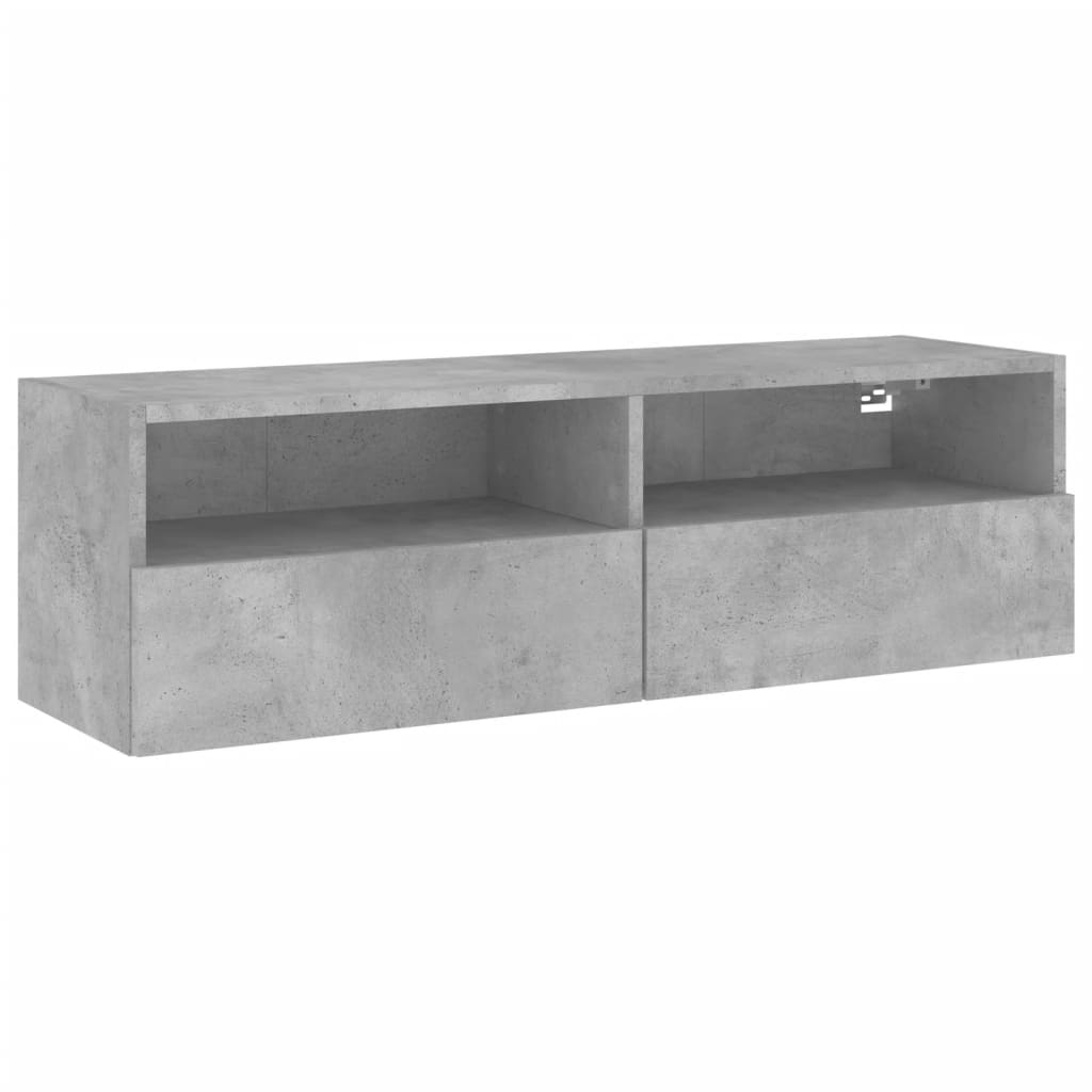 vidaXL Väggmonterad tv-bänk betonggrå 100x30x30 cm konstruerat trä