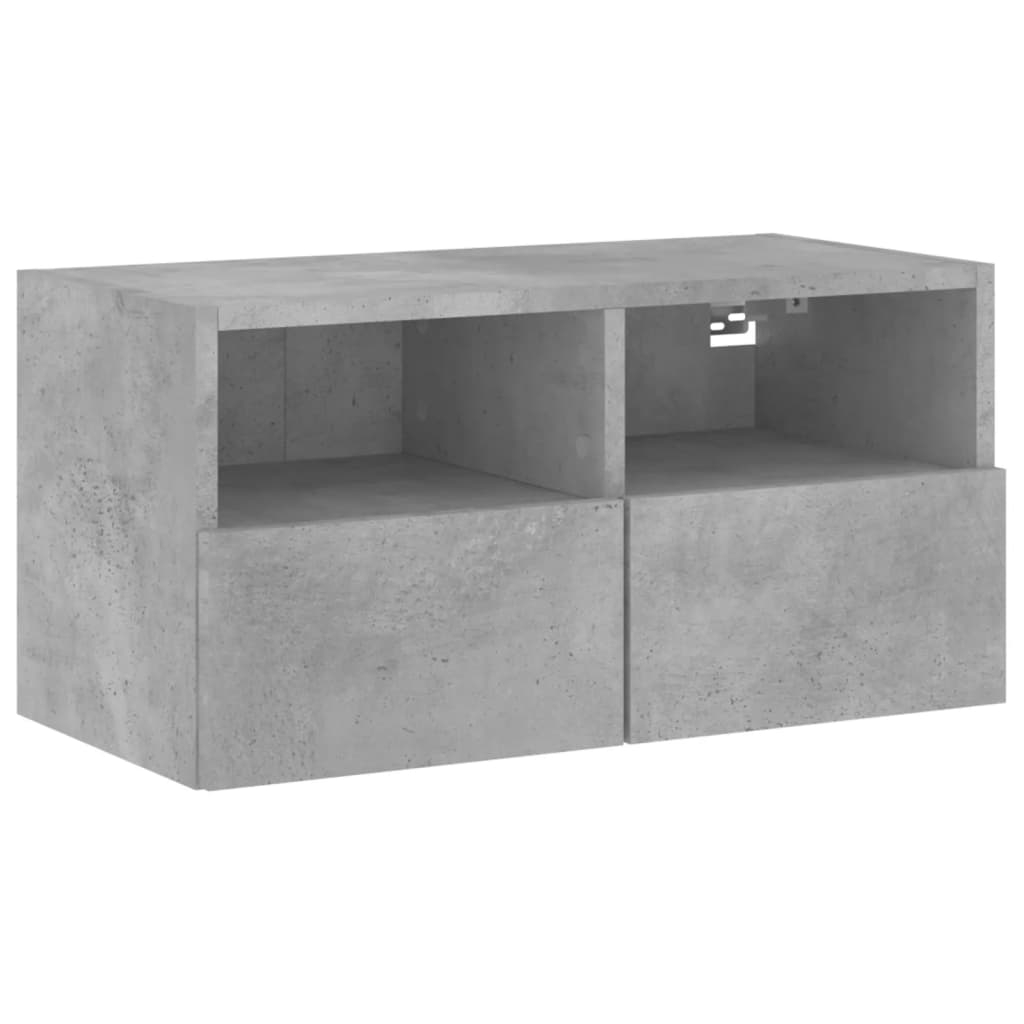 vidaXL Väggmonterad tv-bänk betonggrå 60x30x30 cm konstruerat trä