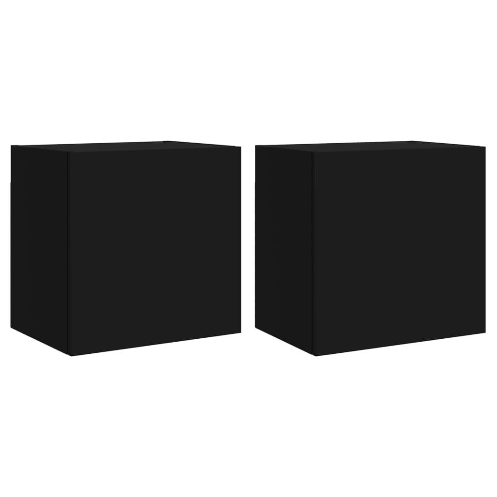 vidaXL Väggmonterad tv-skåp 2 st svart 40,5x30x40 cm konstruerat trä