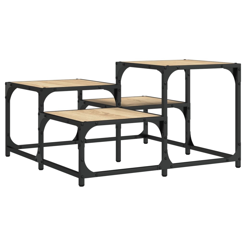 vidaXL Soffbord sonoma-ek 68x68x40 cm konstruerat trä