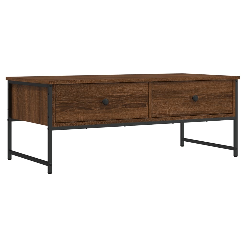 vidaXL Soffbord brun ek 101x49x39,5 cm konstruerat trä