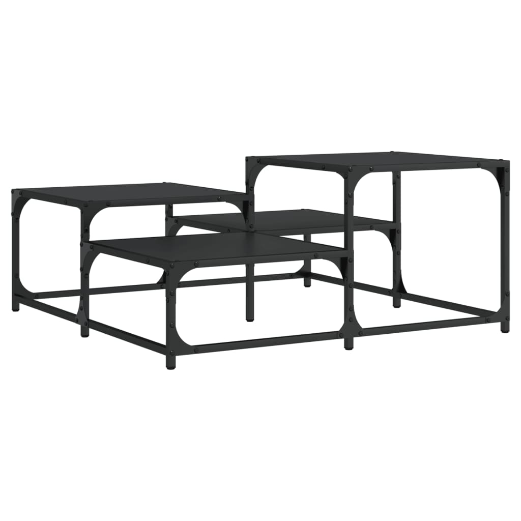 vidaXL Soffbord svart 87,5x87,5x40 cm konstruerat trä