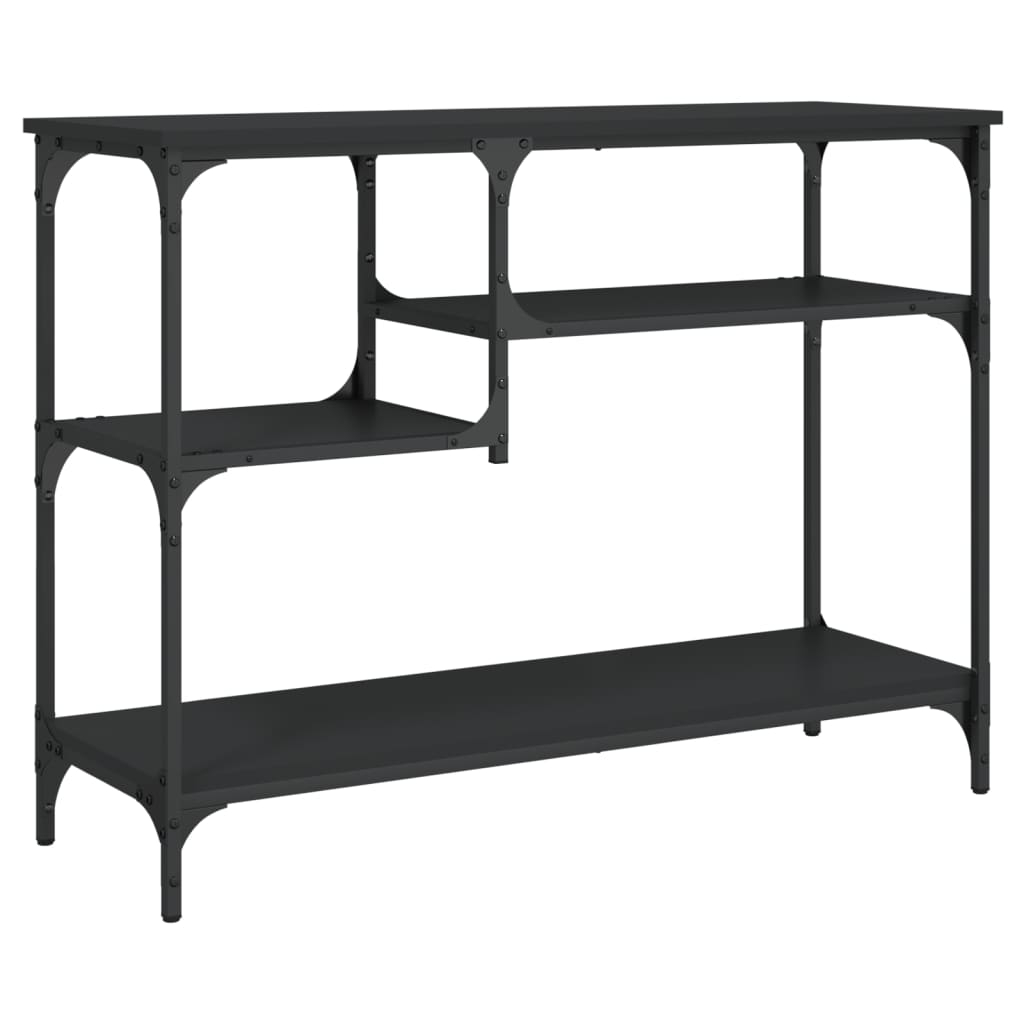 vidaXL Konsolbord med hyllor svart 100x35x75 cm