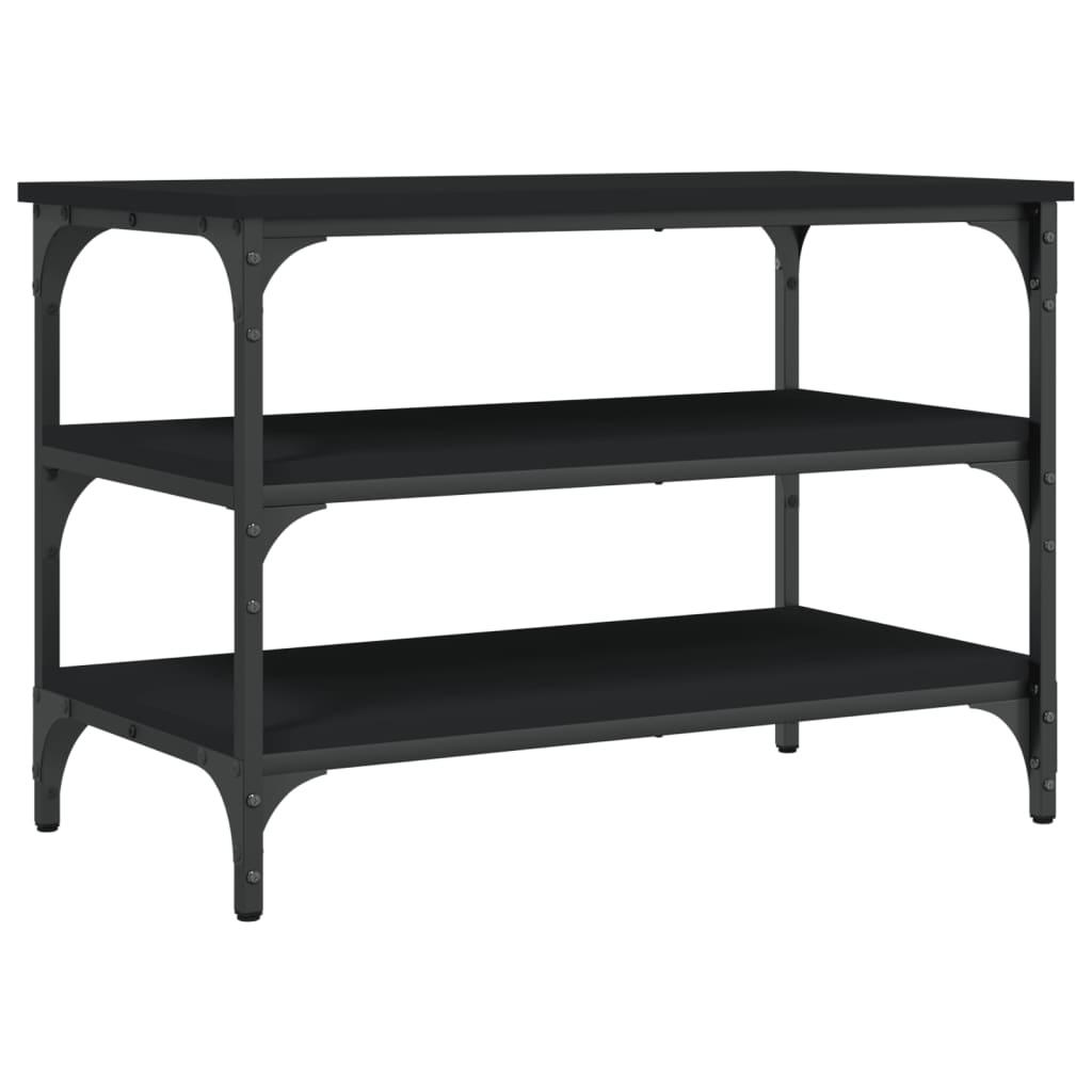 vidaXL Skobänk svart 70x38,5x49 cm konstruerat trä
