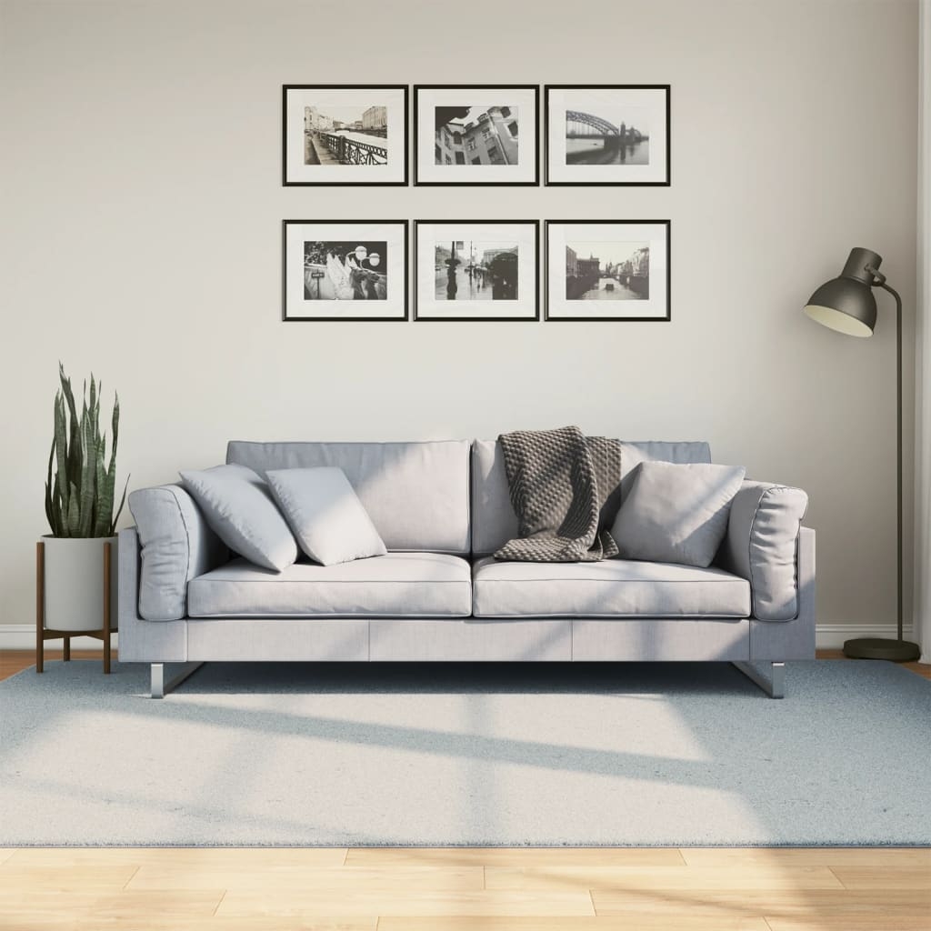 vidaXL Mjuk matta HUARTE med kort lugg tvättbar blå 160x230 cm