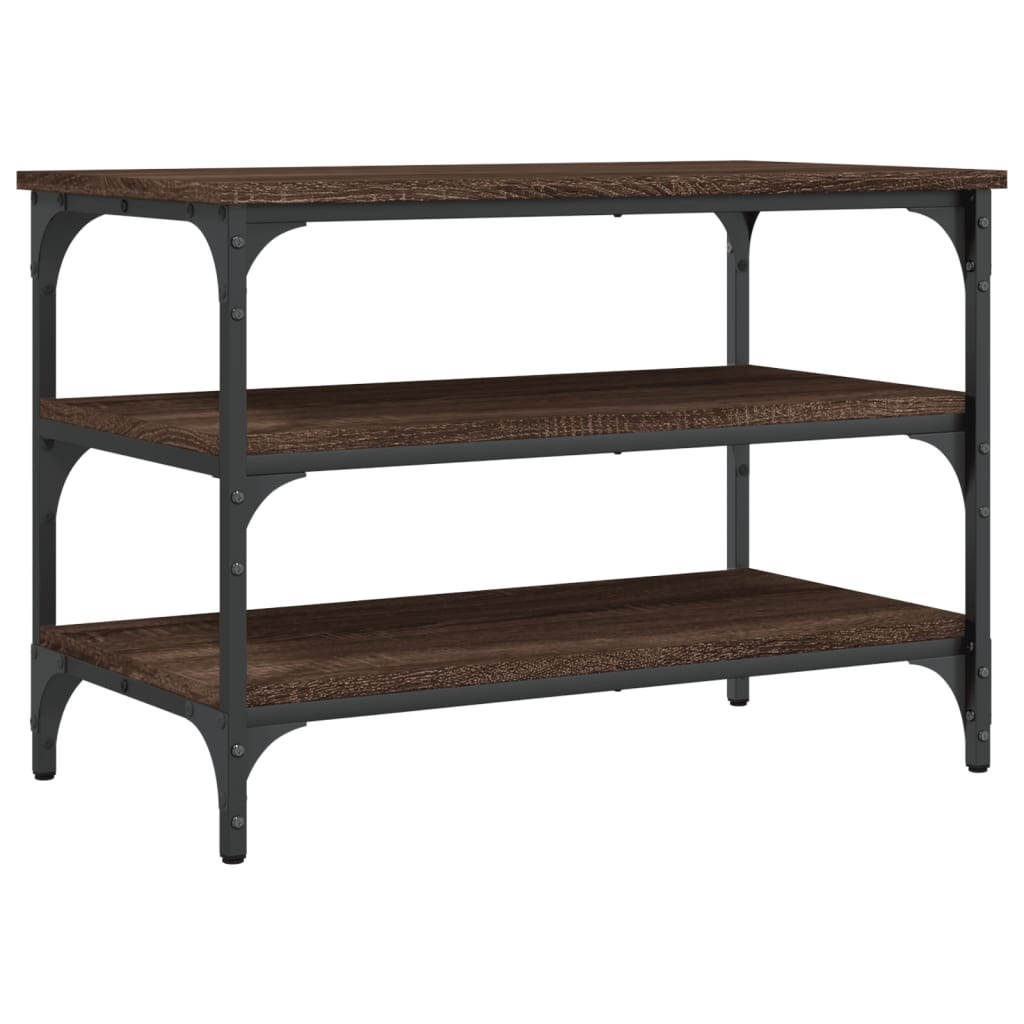 vidaXL Skobänk brun ek 70x38,5x49 cm konstruerat trä