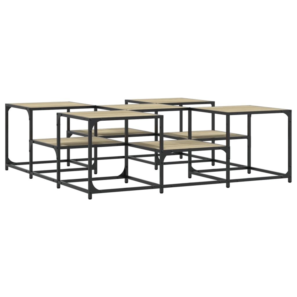 vidaXL Soffbord sonoma-ek 121x121x40 cm konstruerat trä