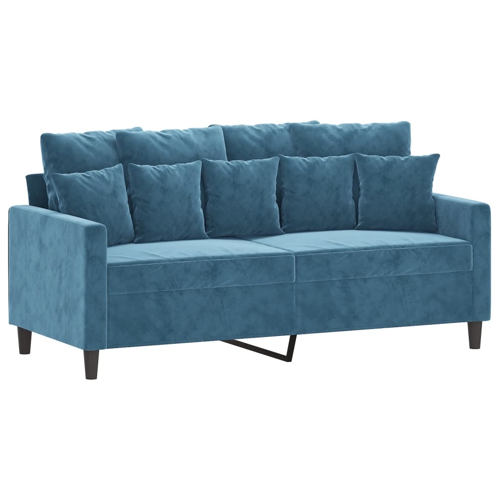 vidaXL 2-sitssoffa blå 140 cm sammet