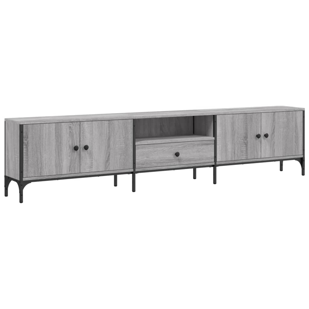 vidaXL Tv-bänk med låda grå sonoma 200x25x44 cm konstruerat trä