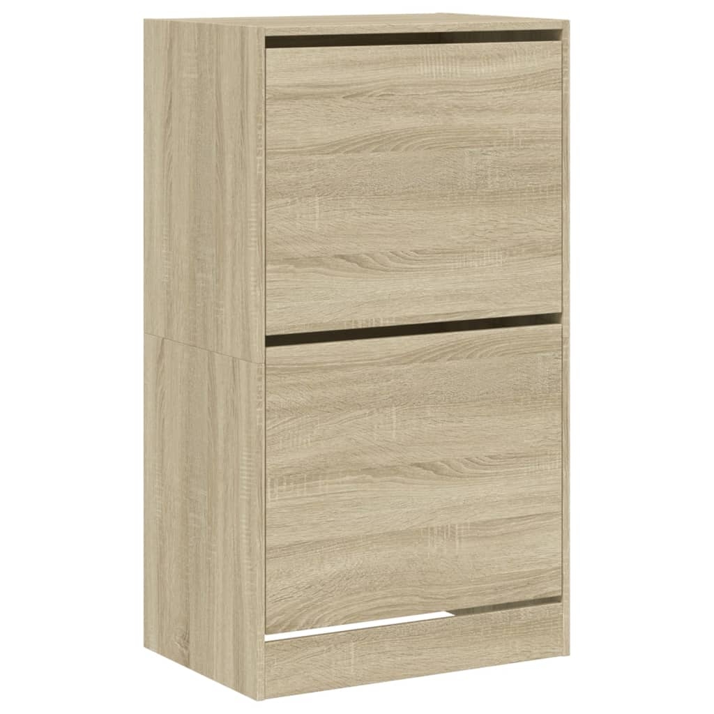 vidaXL Skoskåp med 2 flip-lådor sonoma-ek 60x42x108 cm