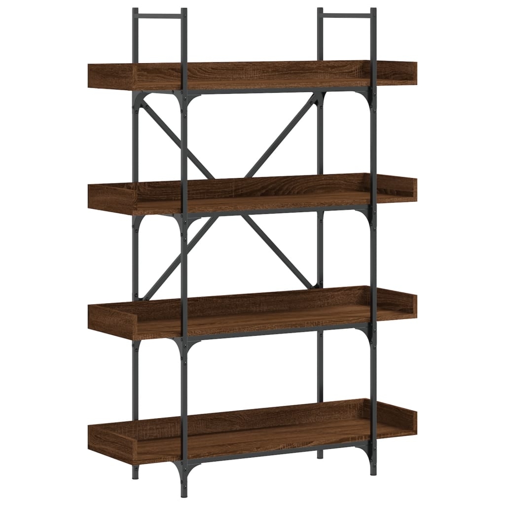 vidaXL Bokhylla 4 hyllplan brun ek 100x33x145,5 cm konstruerat trä