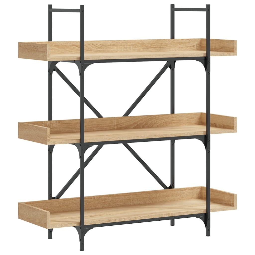vidaXL Bokhylla 3 hyllplan sonoma-ek 100x33x108,5 cm konstruerat trä
