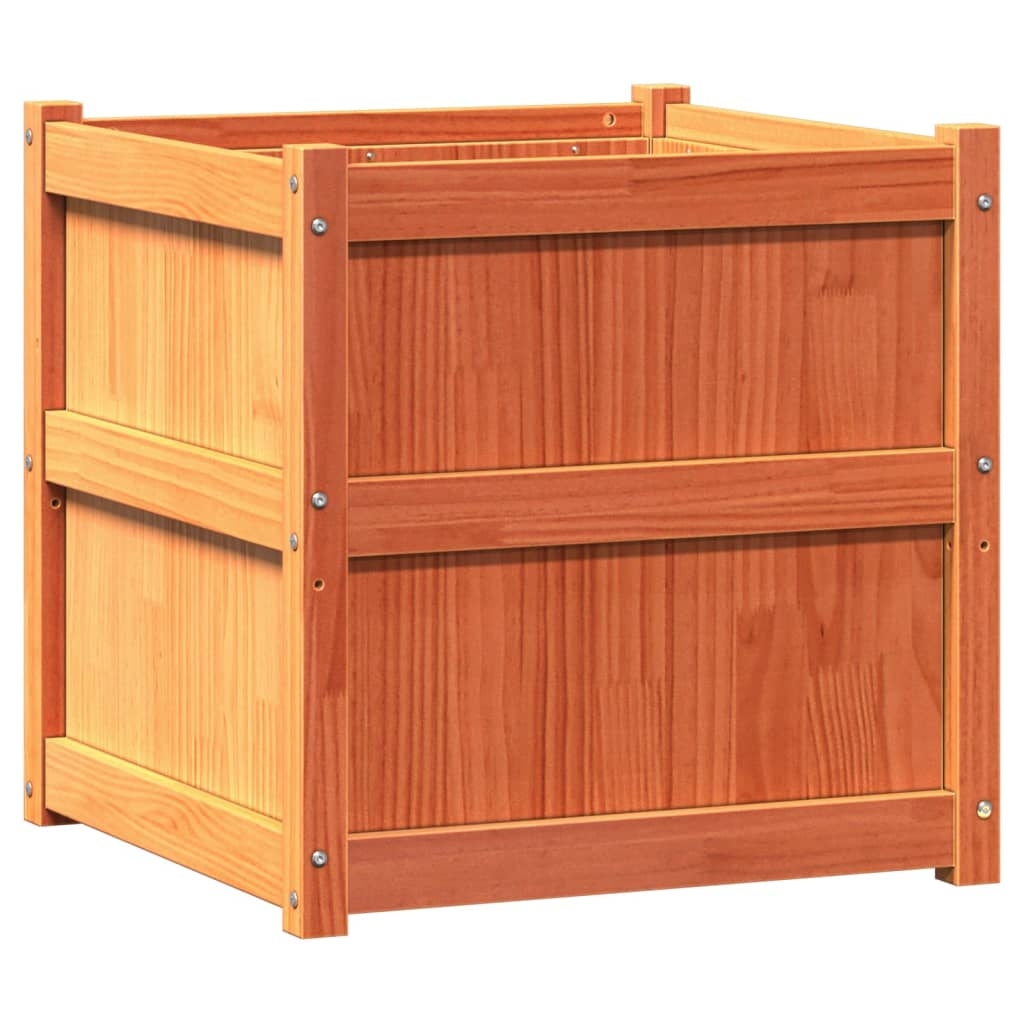 vidaXL Odlingslåda vaxbrun 60x60x60 cm massiv furu