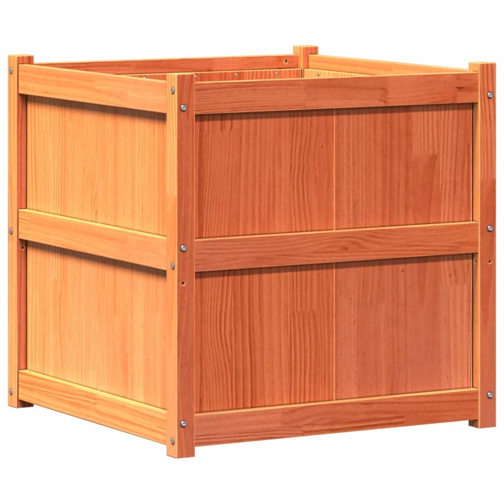 vidaXL Odlingslåda vaxbrun 70x70x70 cm massiv furu