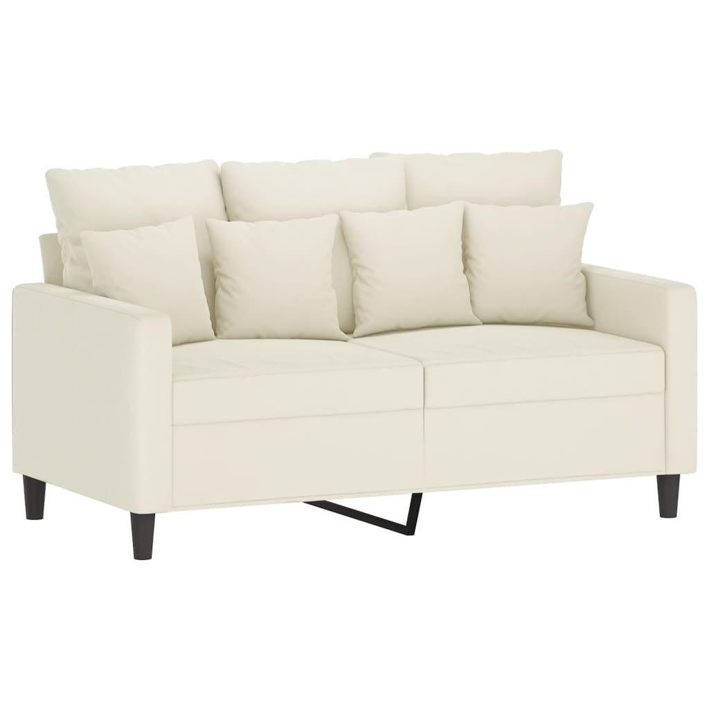 vidaXL 2-sitssoffa gräddvit 120 cm sammet