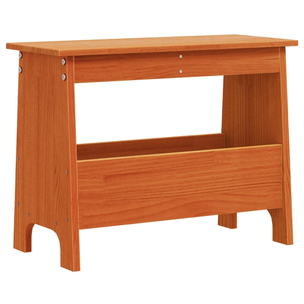 vidaXL Skobänk vaxbrun 60x28x45 cm massiv furu