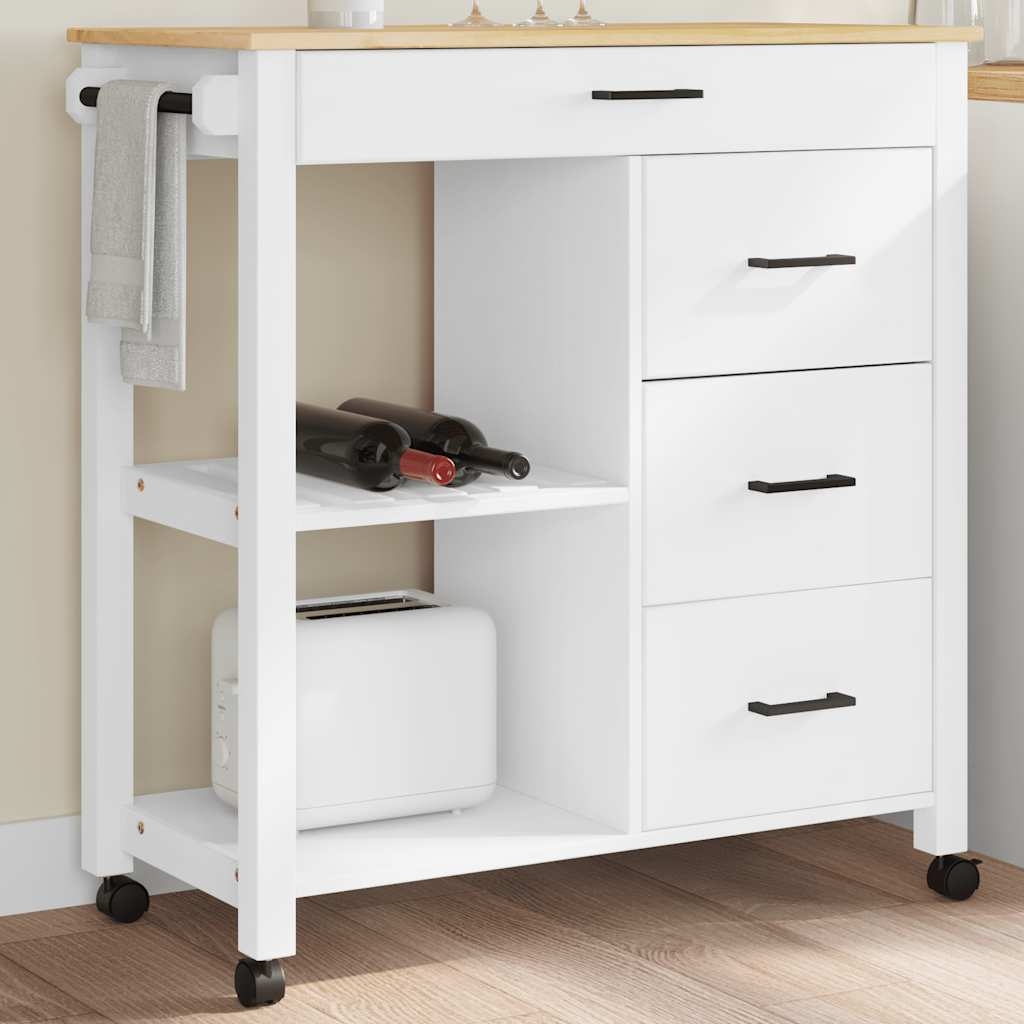 vidaXL Kjøkkenvogn MONZA 84x40x88,5 cm heltre furu