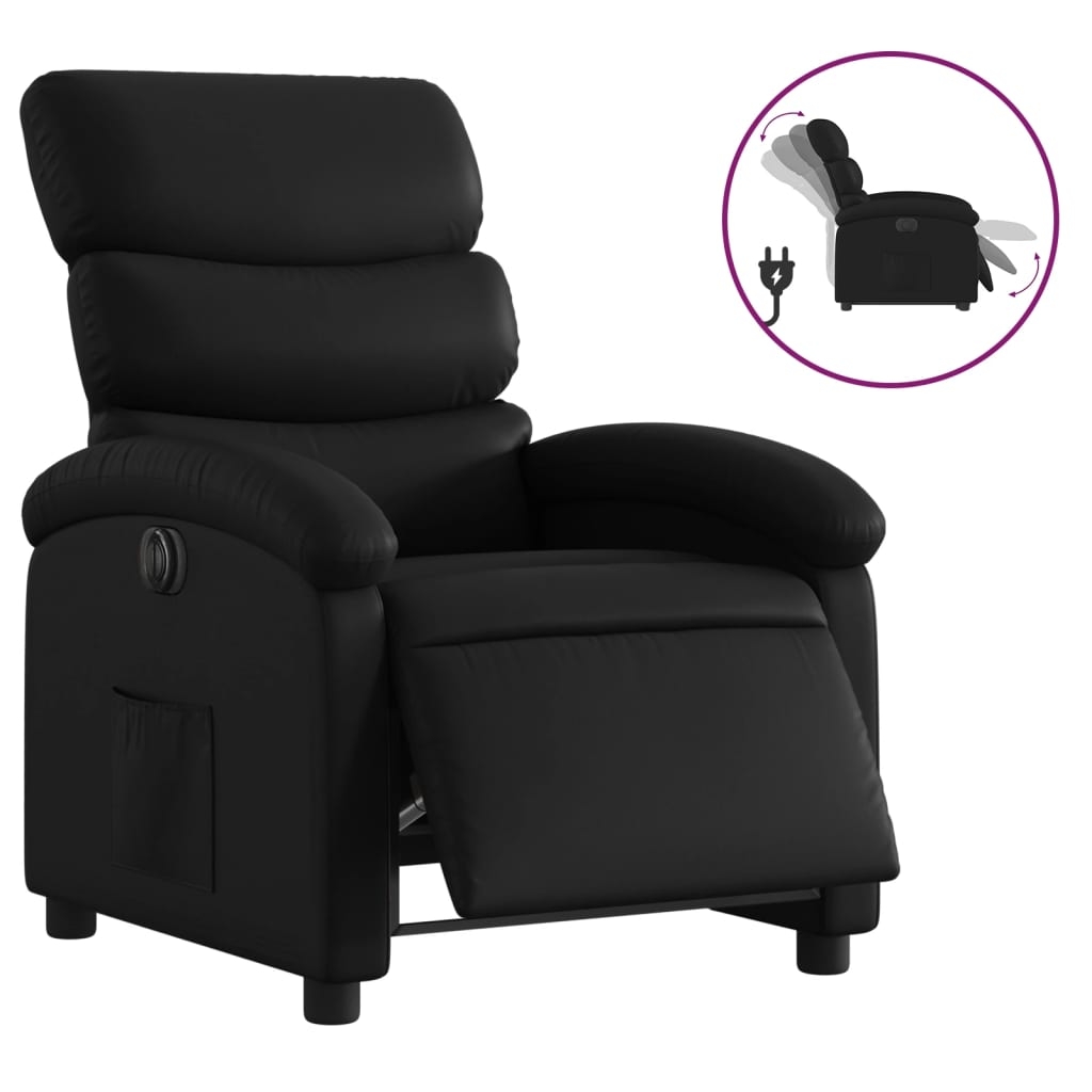 vidaXL Elektrisk reclinerfåtölj svart konstläder