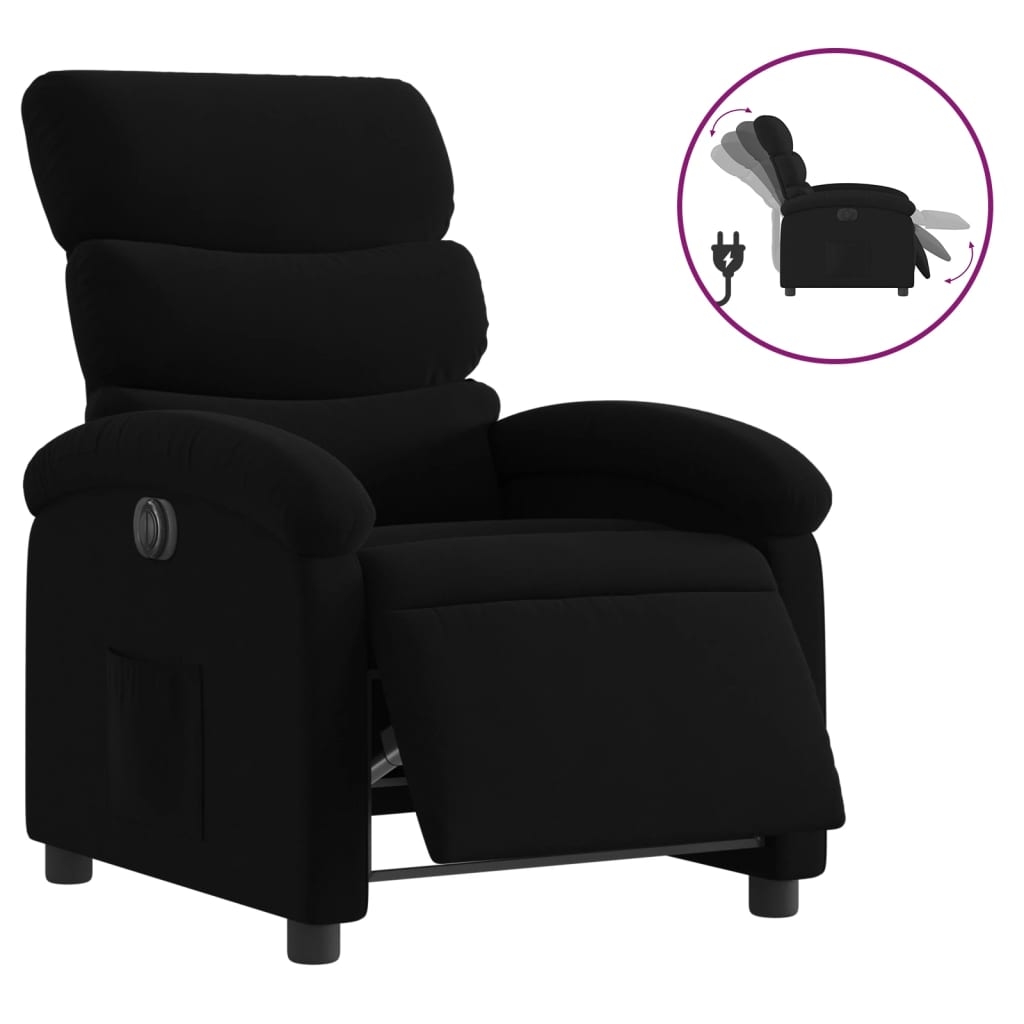 vidaXL Elektrisk reclinerfåtölj svart tyg