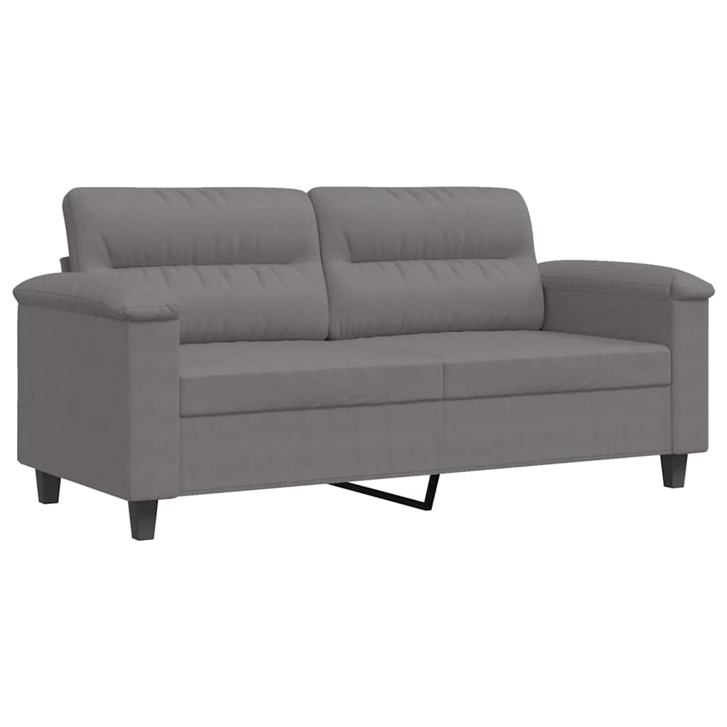 vidaXL 2-sitssoffa mörkgrå 140 cm mikrofibertyg