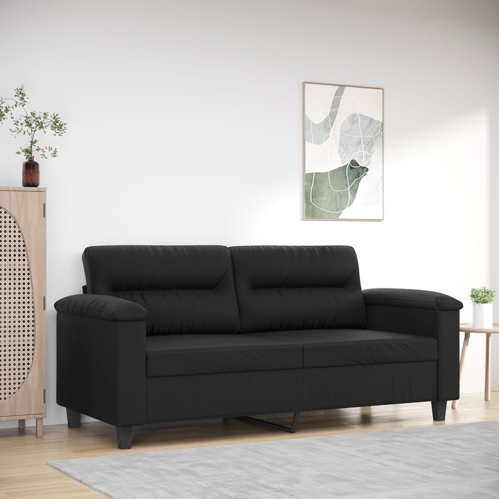 vidaXL 2-sitssoffa svart 140 cm konstläder