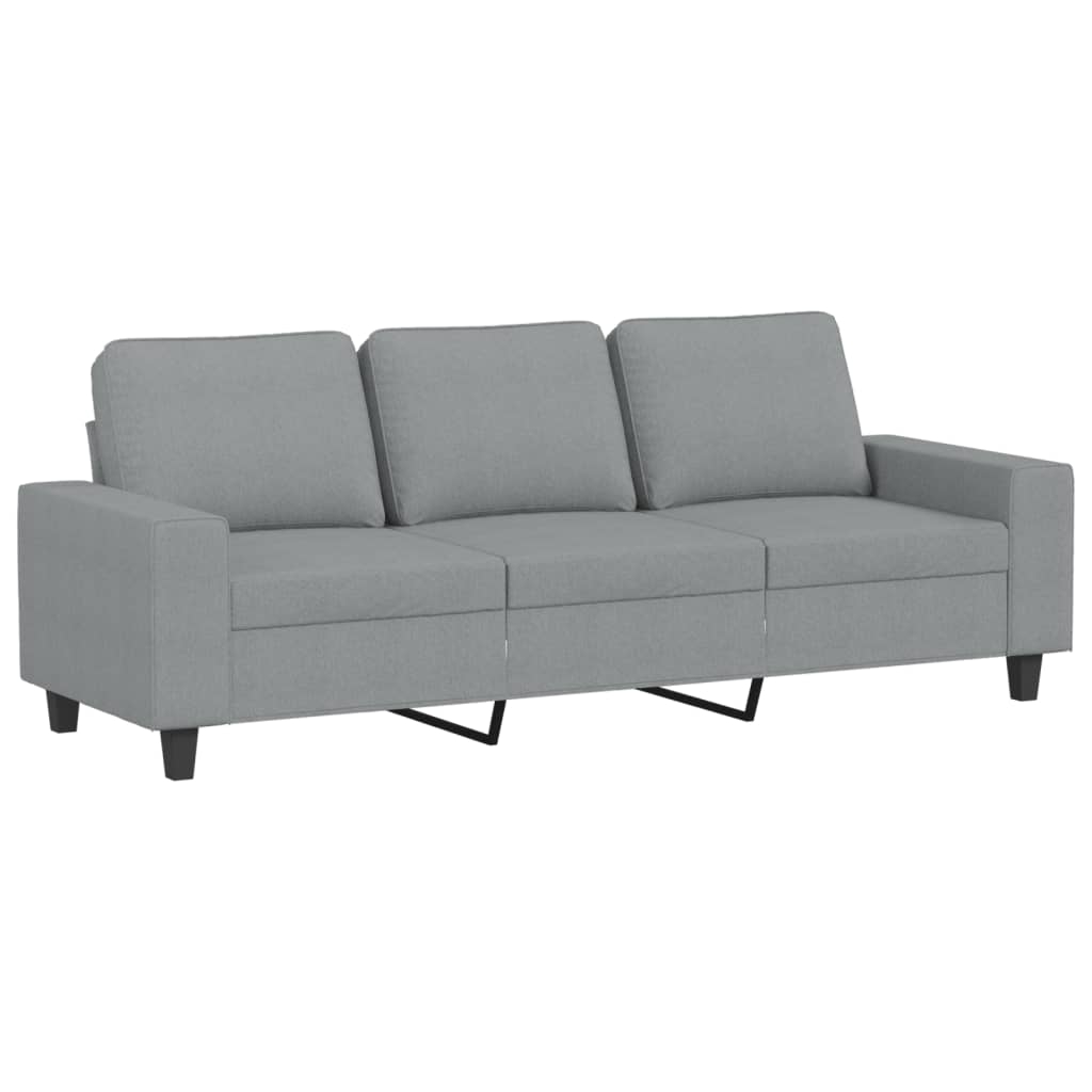 vidaXL 3-sitssoffa ljusgrå 180 cm tyg