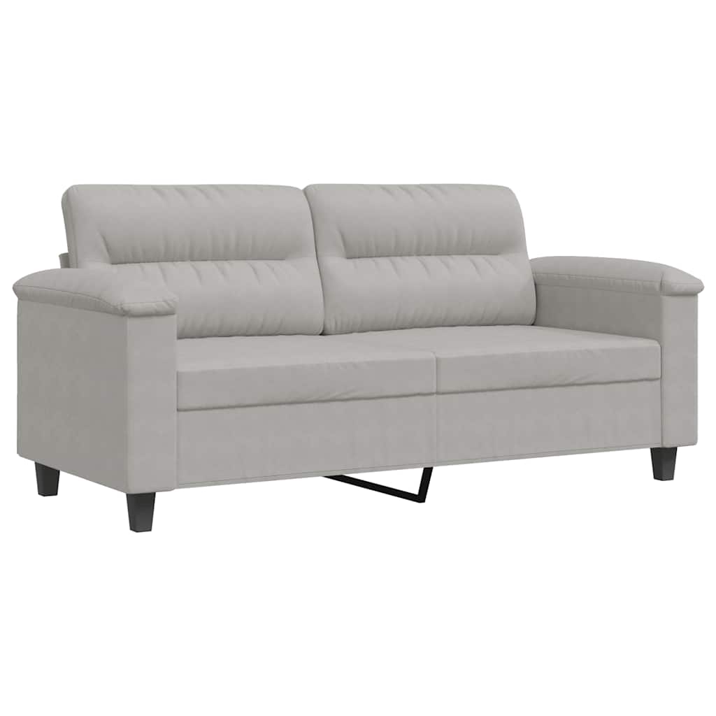vidaXL 2-sitssoffa ljusgrå 140 cm mikrofibertyg