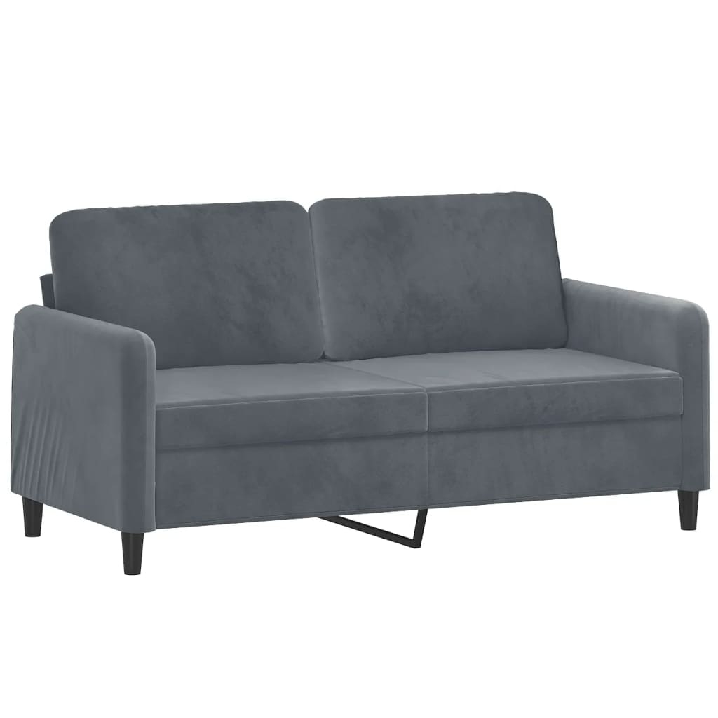 vidaXL Soffa 2-sits mörkgrå 140 cm sammet
